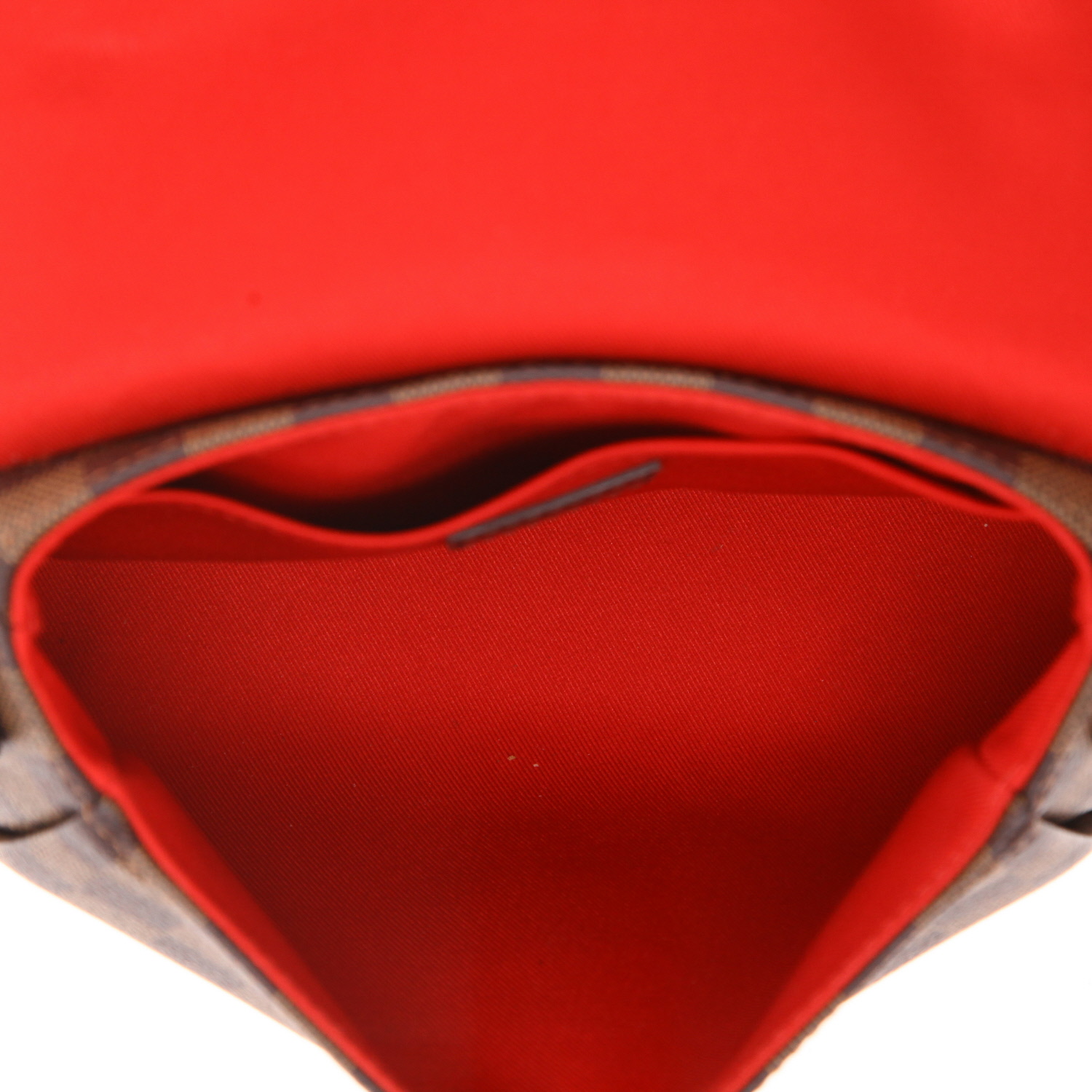 Borsa a tracolla Louis Vuitton  Croisette in tela a scacchi ebana e pelle marrone - Detail D3