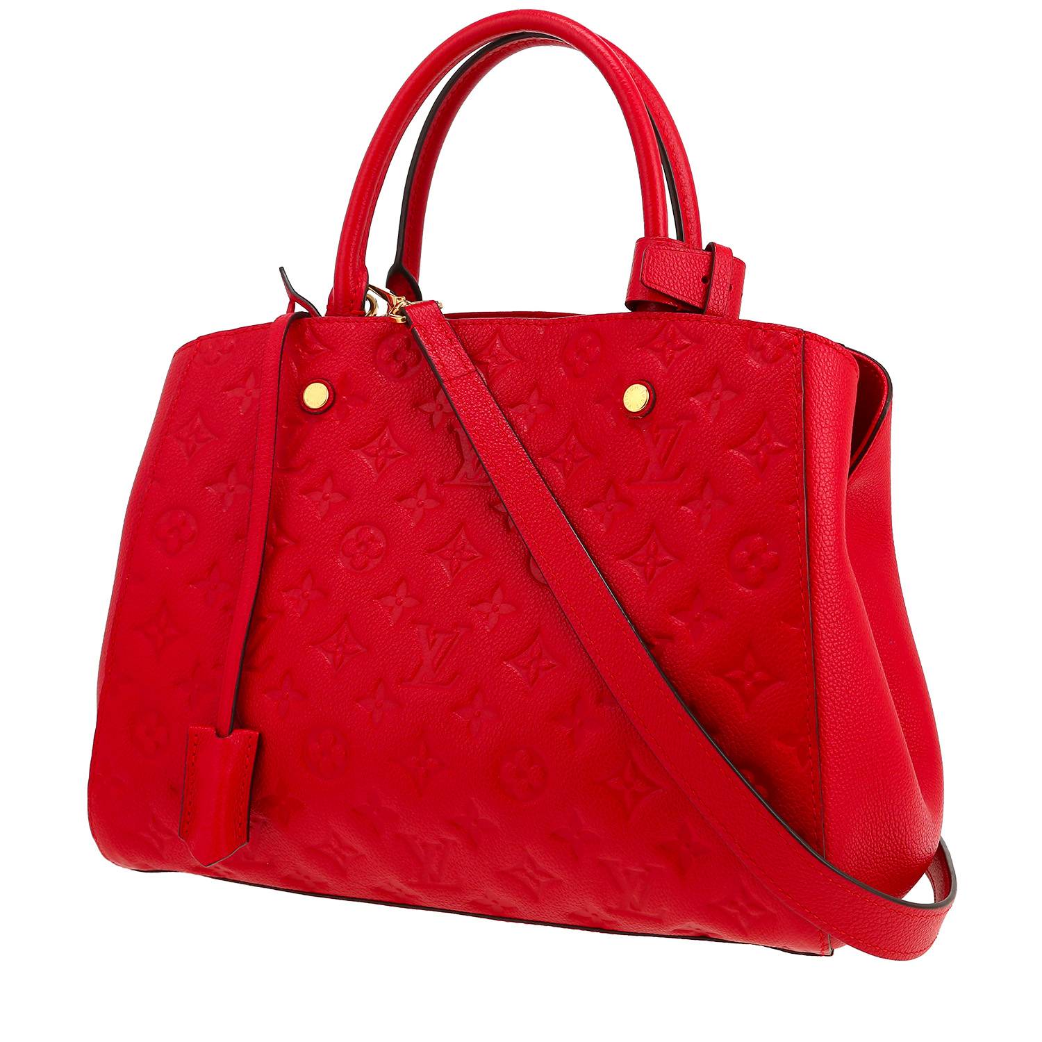 Bolso de mano Louis Vuitton  Montaigne en cuero monogram huella rojo