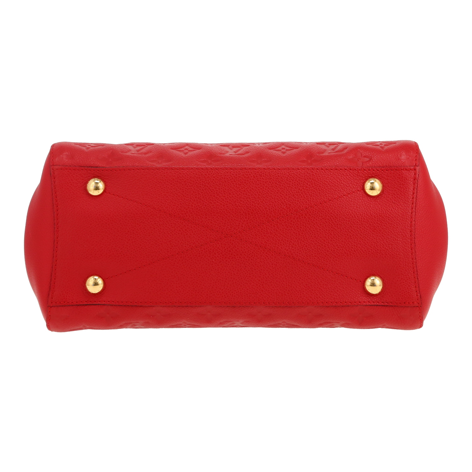 Sac à main Louis Vuitton  Montaigne en cuir monogram empreinte rouge - Detail D1