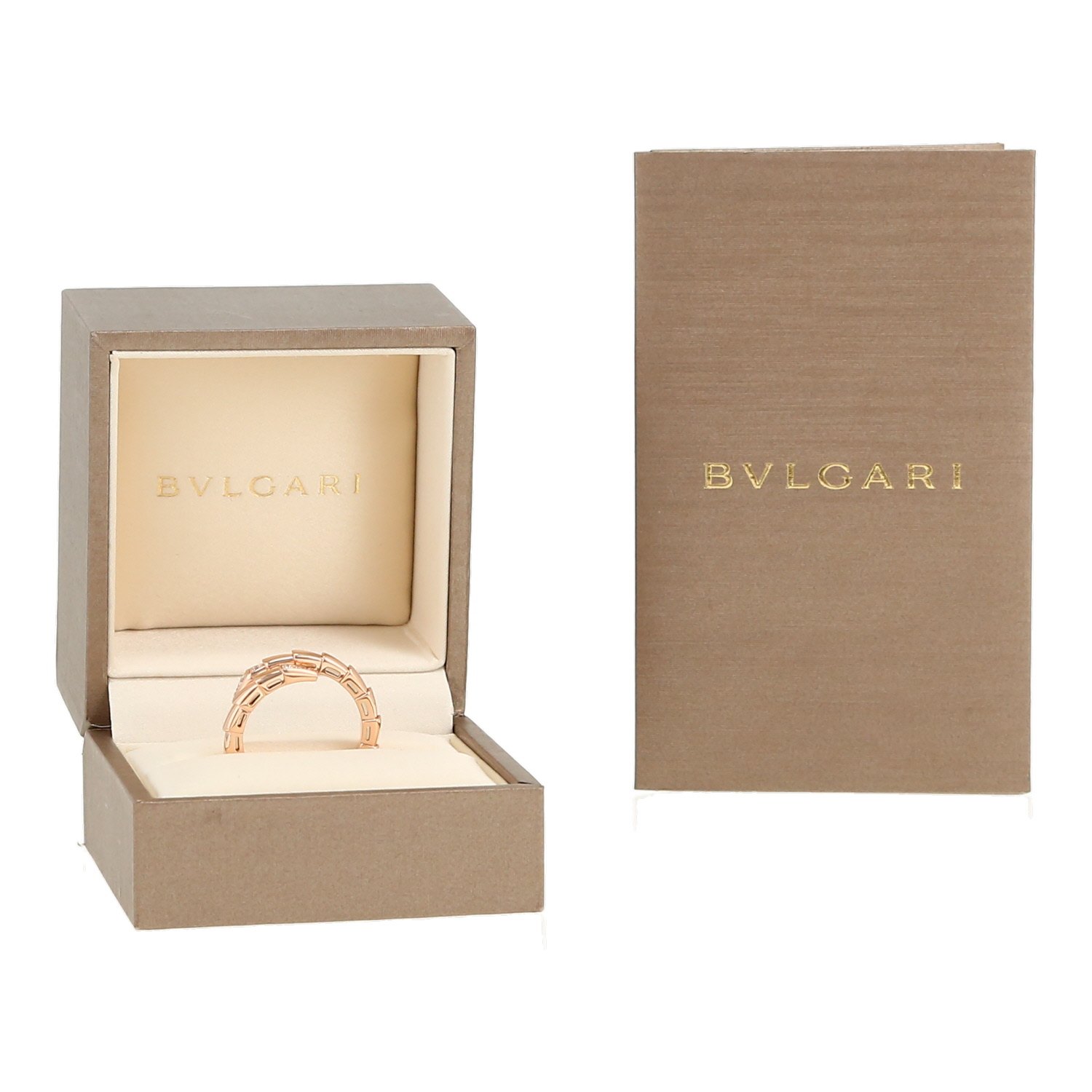 Bague Bulgari Serpenti Viper en or rose et diamants - Detail D2