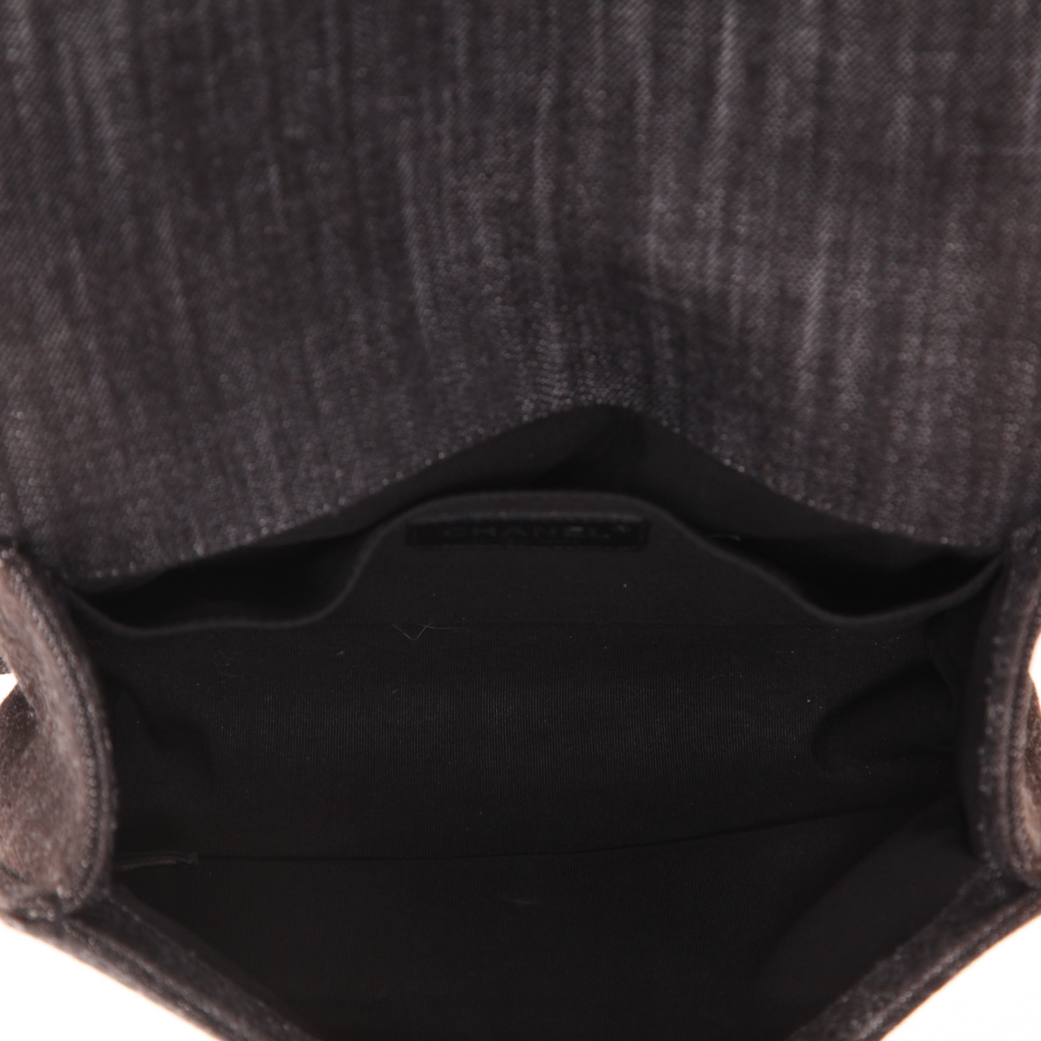 Bolso bandolera Chanel  Boy en lona denim marrón - Detail D3