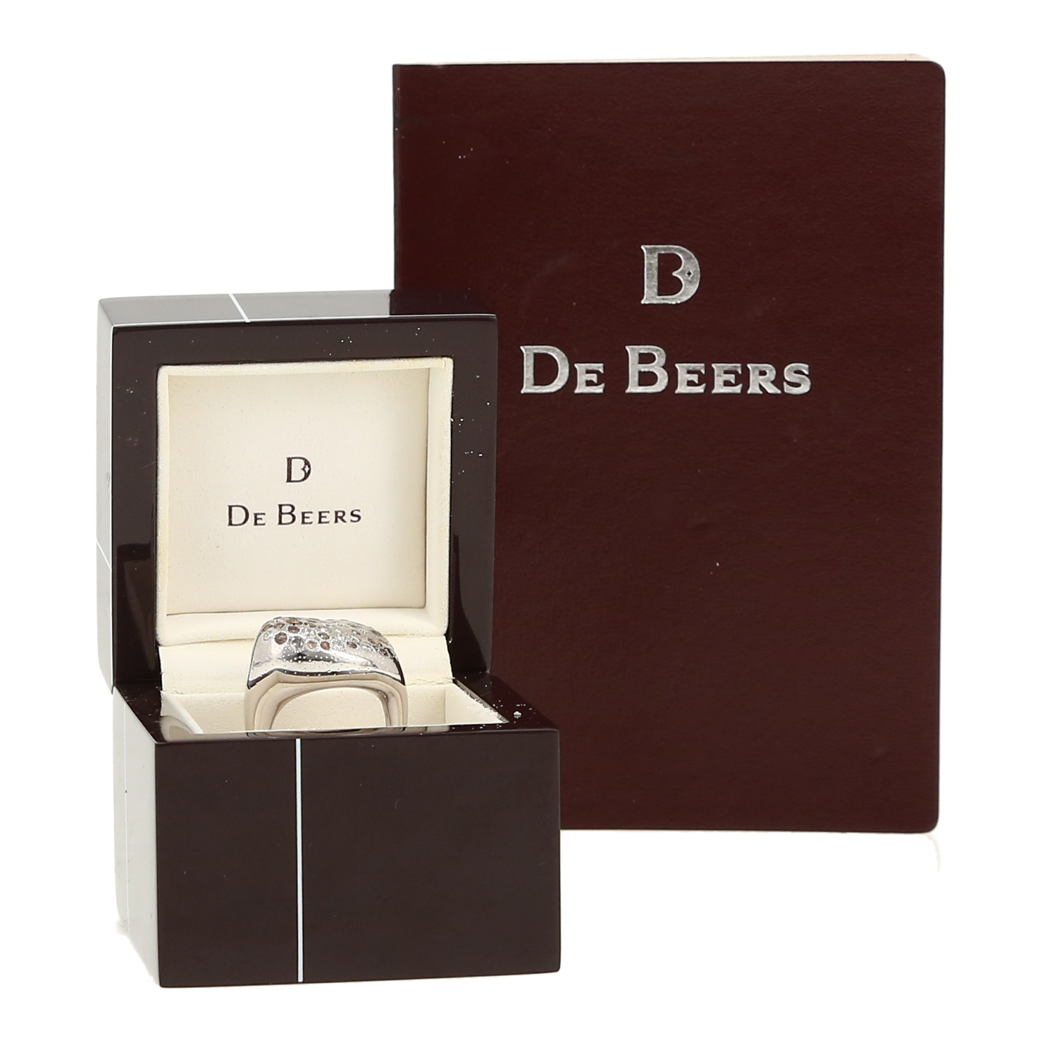 Anello De Beers Talisman in oro bianco, diamanti brown e diamanti bianco - Detail D2