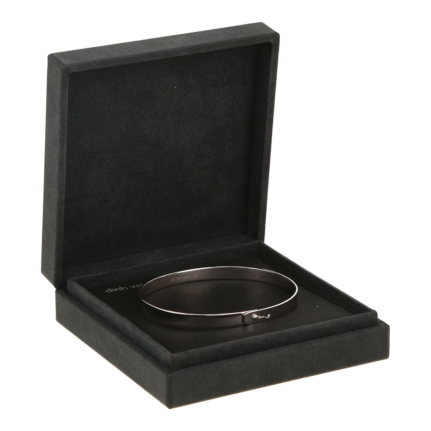 Rigid opening Dinh Van Serrure bracelet in white gold - Detail D2