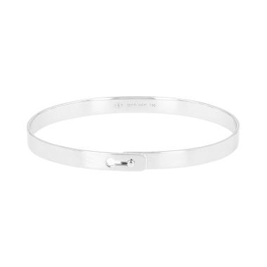 Rigid opening Dinh Van Serrure bracelet in white gold