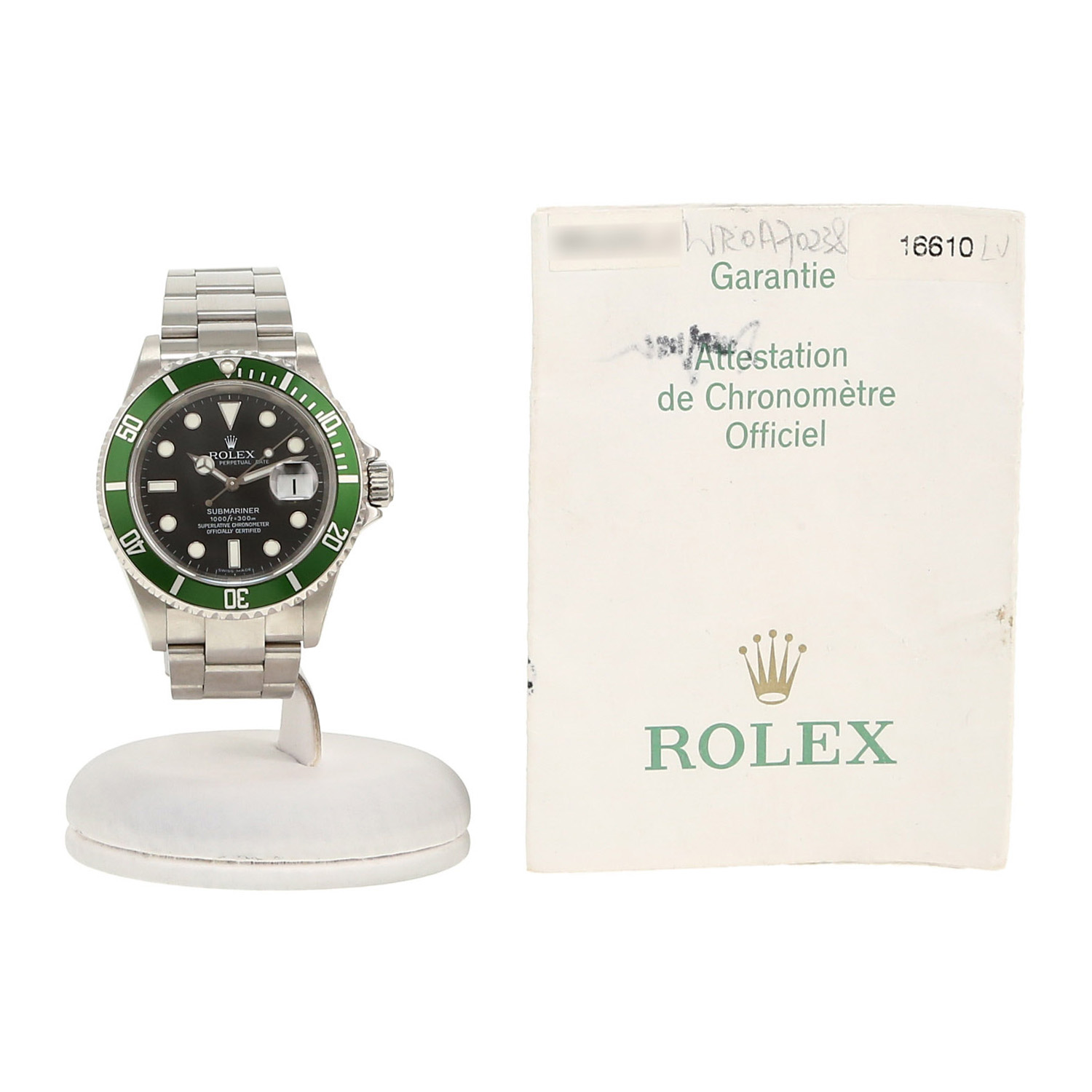Montre Rolex Submariner Date "Kermit - Mark VI - Pointed Four" en acier Ref: Rolex - 16610  Vers 2006 - Detail D2