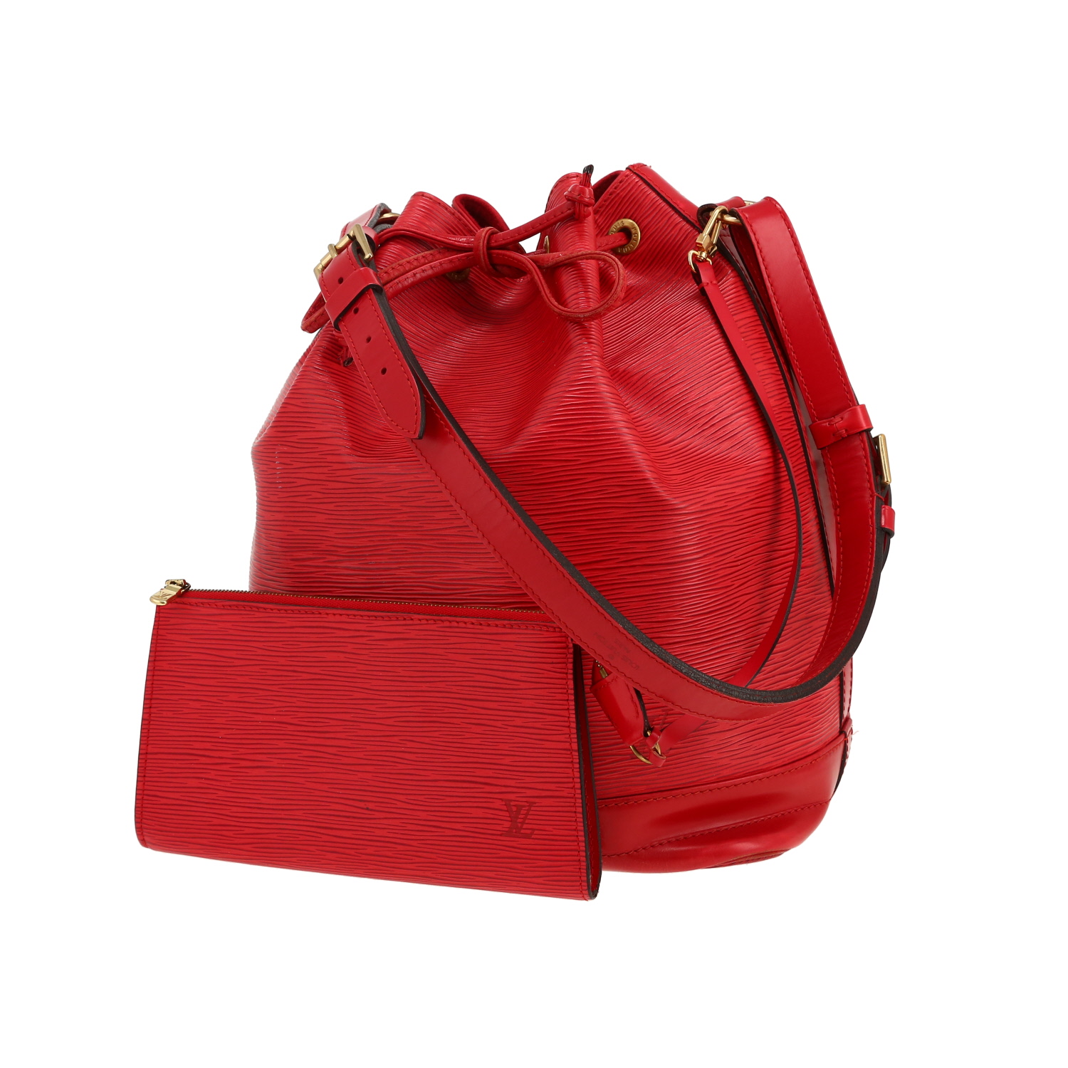 Bolso de mano Louis Vuitton  Noé en cuero Epi rojo - Detail D4