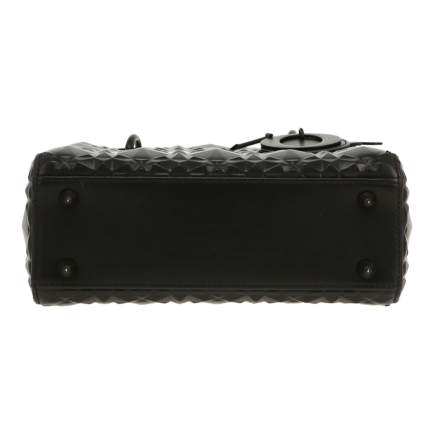 Bolso de mano Dior  Lady Dior en cuero cannage negro - Detail D1