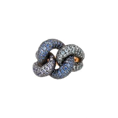 Pomellato Catene ring in pink gold and colored stones