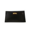 Hermès  Kelly - Clutch pouch  in black box leather - 360 thumbnail