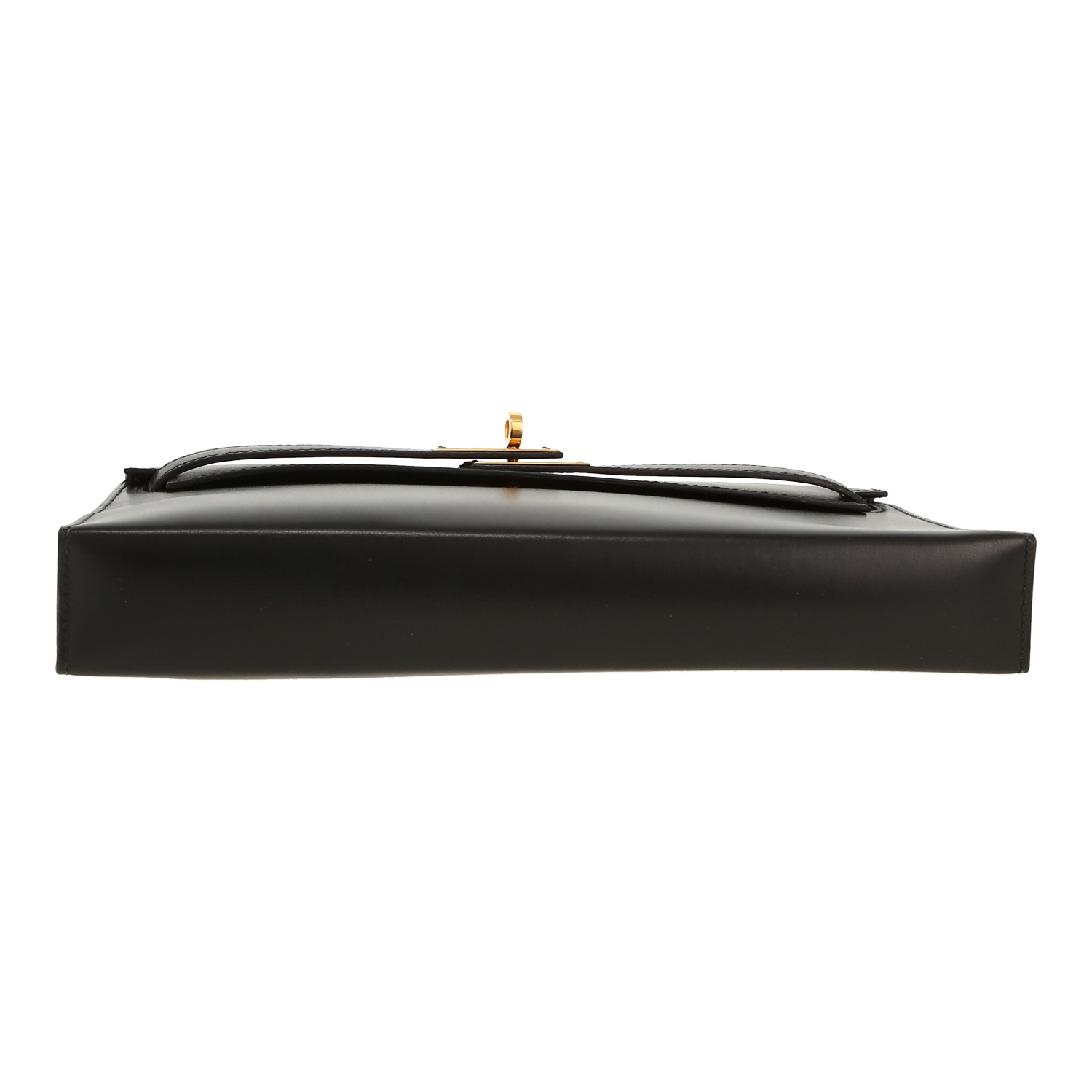 Pochette Hermès  Kelly - Clutch en cuir box noir - Detail D1