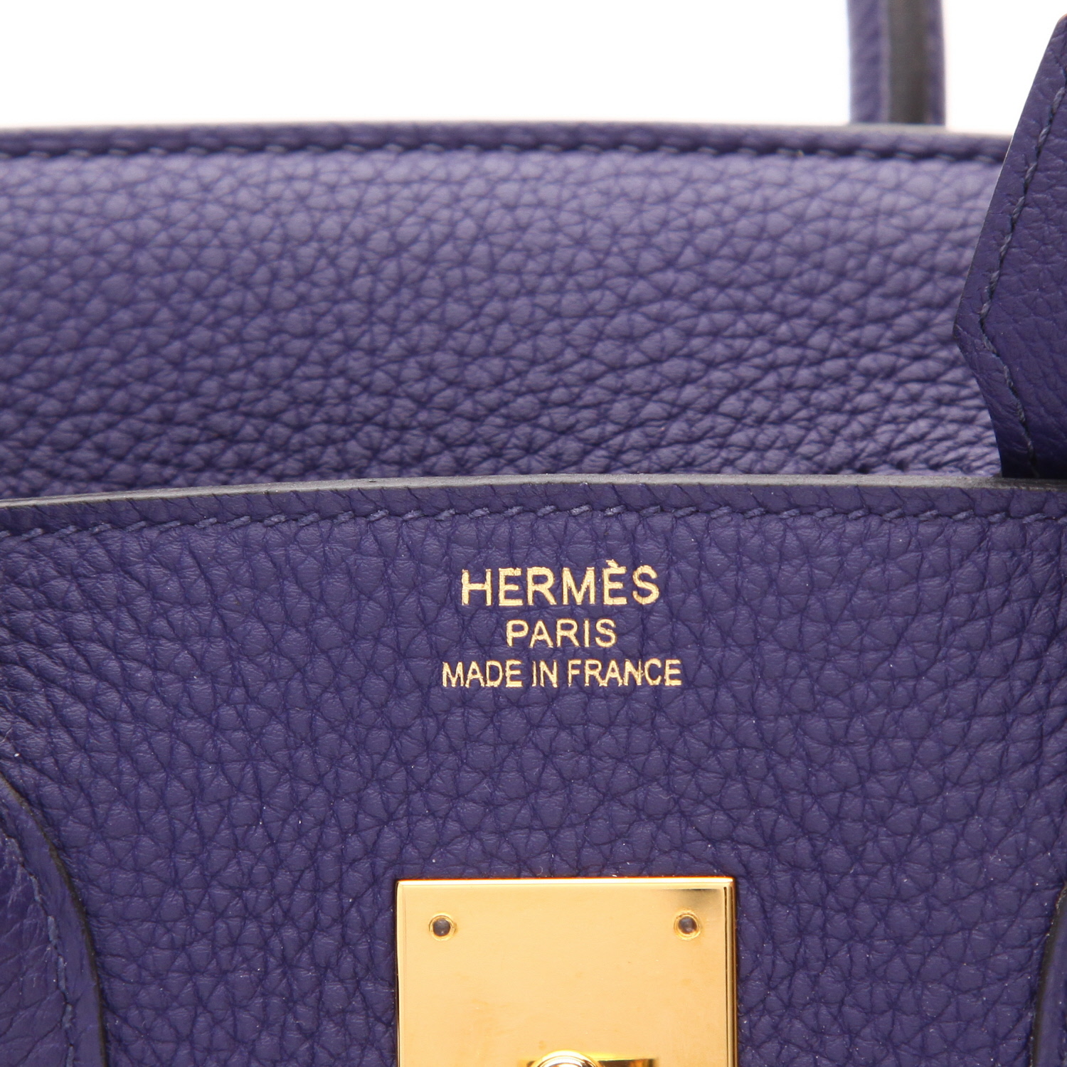 Sac à main Hermès  Birkin 35 cm en cuir togo Bleu Encre - Detail D2