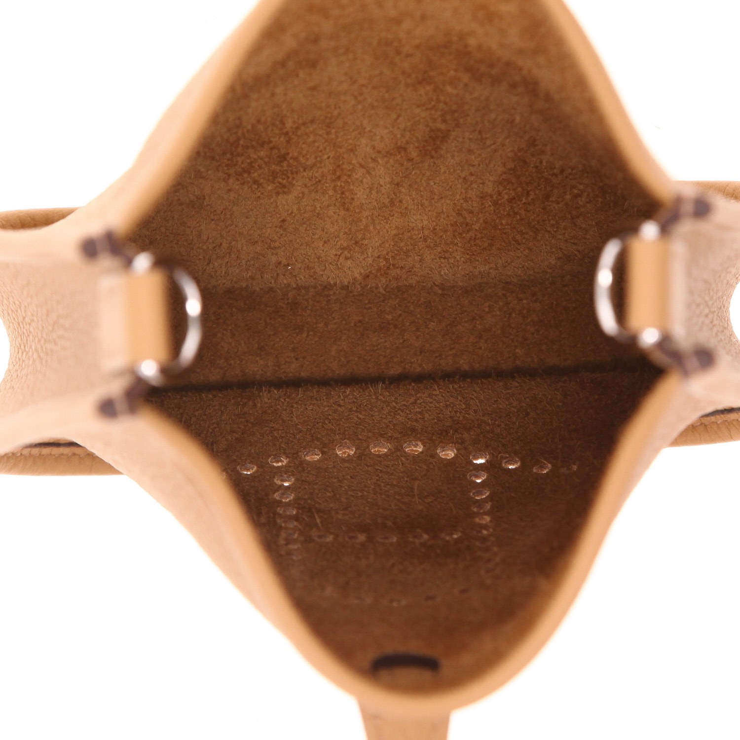 Borsa a tracolla Hermès  Mini Evelyne in pelle taurillon clemence Biscuit - Detail D3