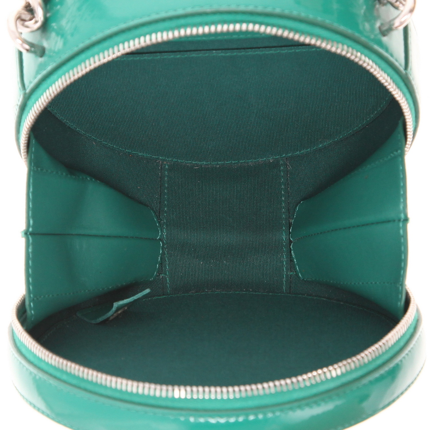 Bolso bandolera Chanel  Round on Earth en charol verde - Detail D3