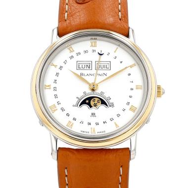 Reloj Blancpain Villeret Moon Phase de oro y acero Ref: Blancpain - 6595  Circa 1990