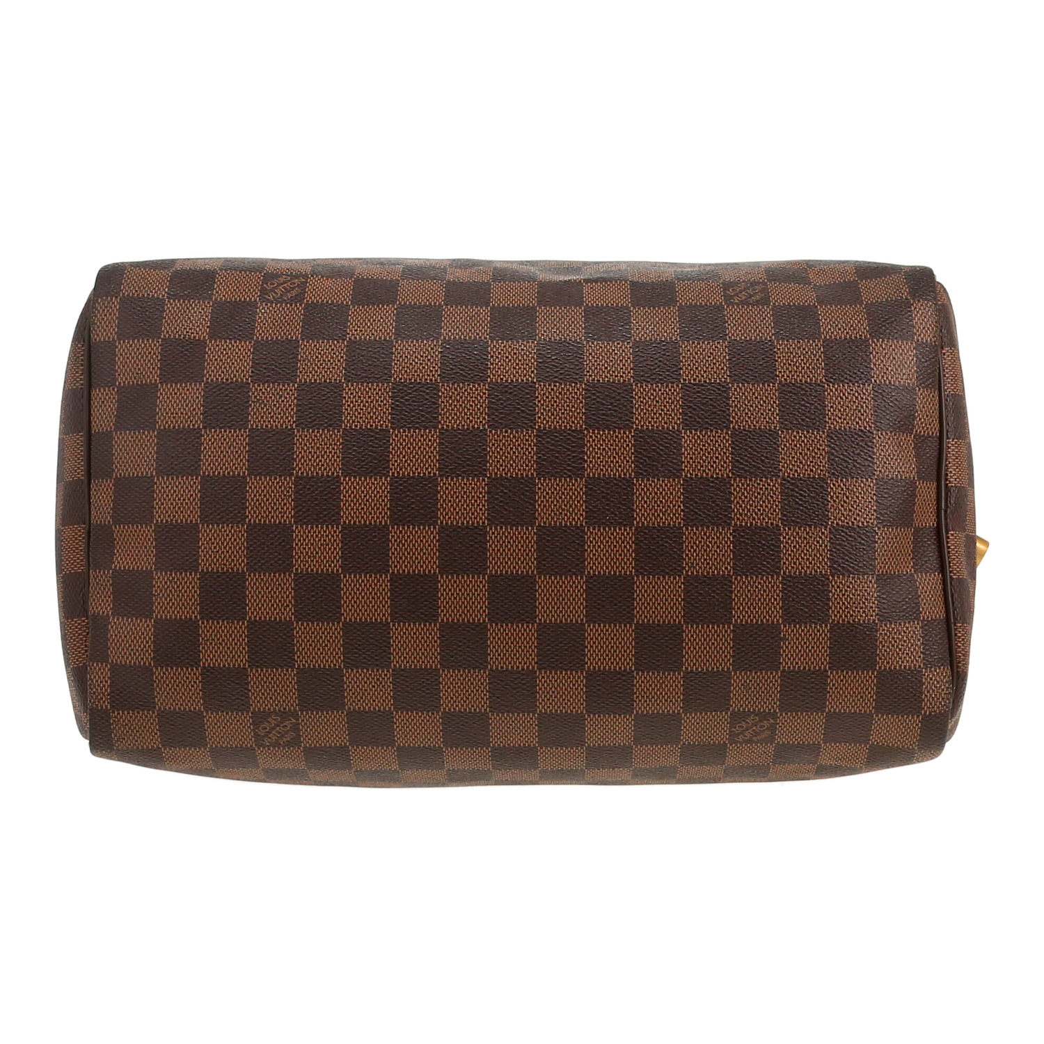 Bolso de mano Louis Vuitton  Speedy 30 en lona a cuadros ébano y cuero marrón - Detail D1