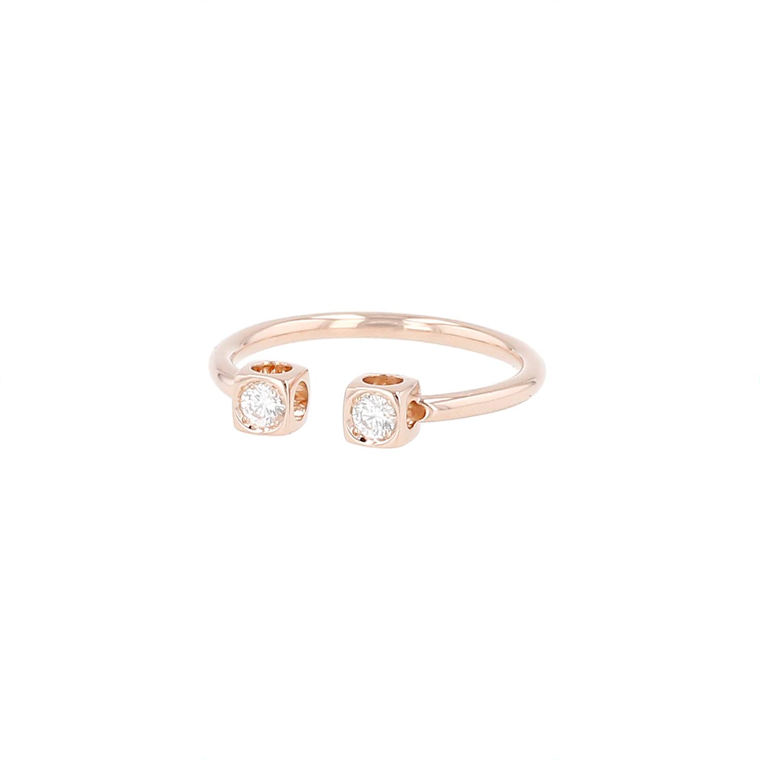 Dinh Van Le Cube Diamant ring in pink gold and diamonds