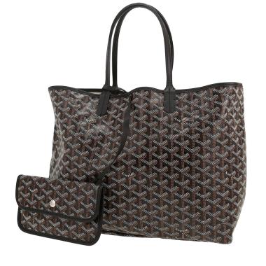 Goyard  Saint-Louis shopping bag  in black Goyard canvas  and black leather