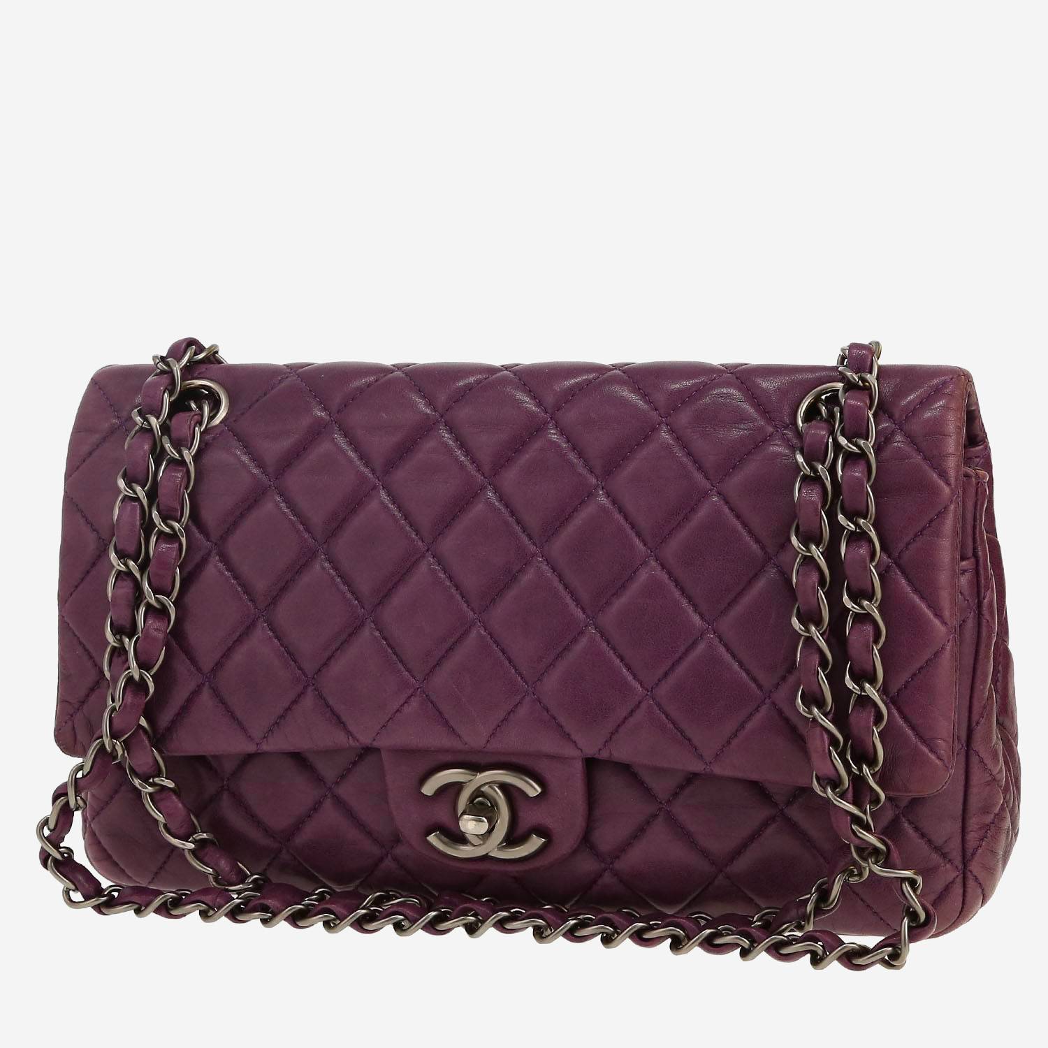 Chanel  Timeless Classic handbag  in purple quilted leather