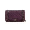 Chanel  Timeless Classic handbag  in purple quilted leather - 360 thumbnail