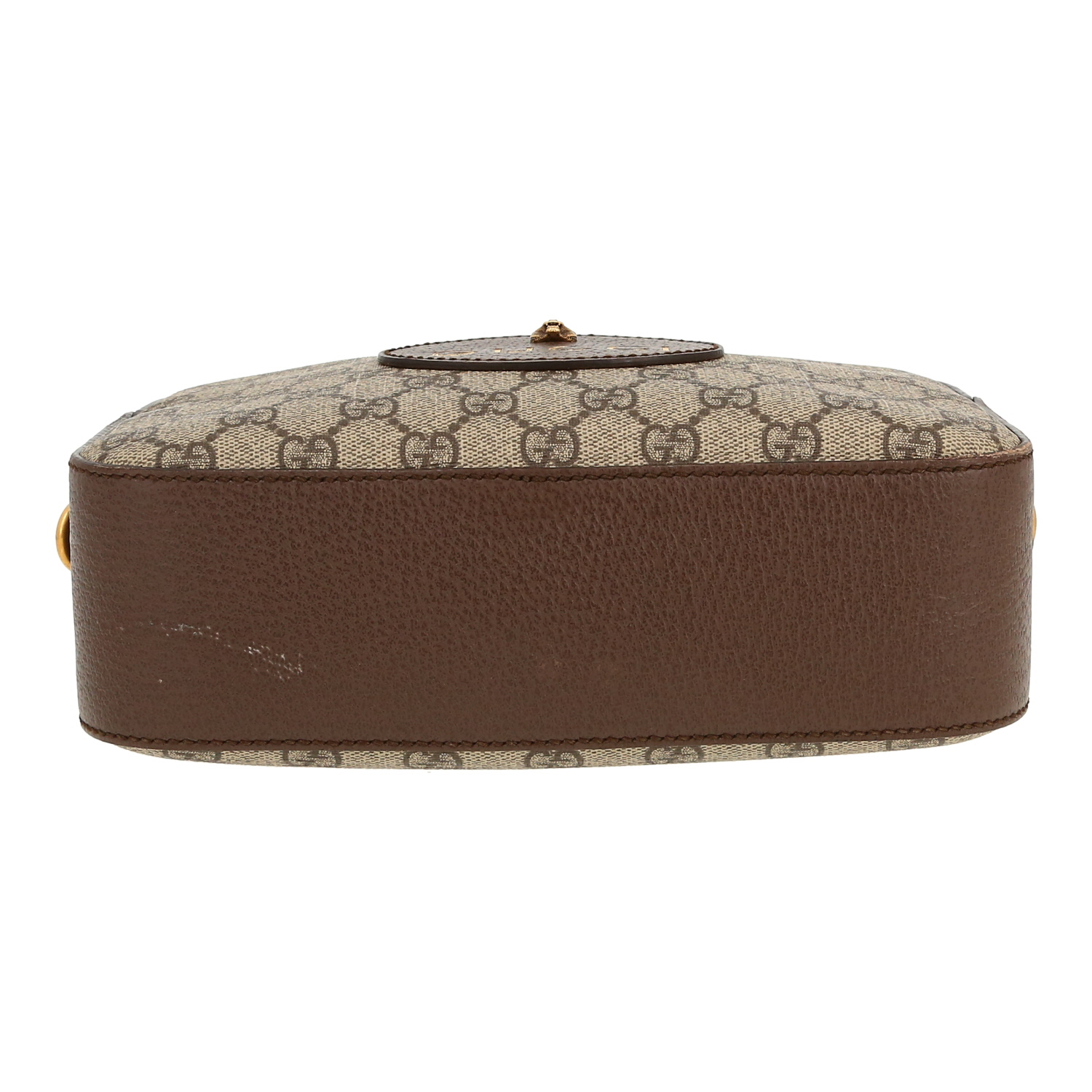 Sac bandoulière Gucci  Néo Vintage en toile monogram beige et cuir marron - Detail D1