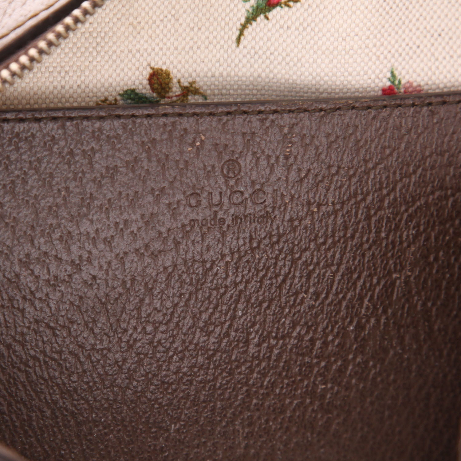 Sac bandoulière Gucci  Néo Vintage en toile monogram beige et cuir marron - Detail D2