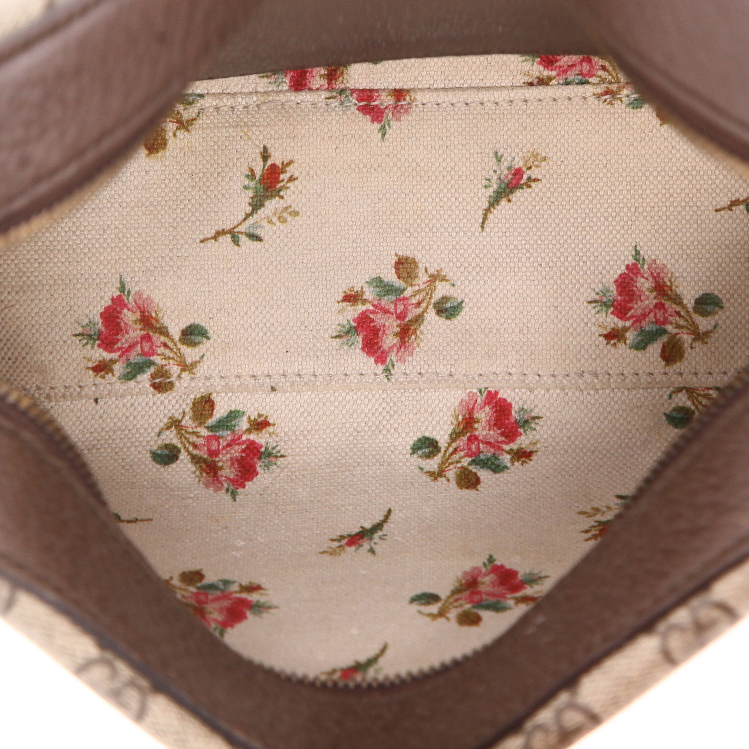 Sac bandoulière Gucci  Néo Vintage en toile monogram beige et cuir marron - Detail D3