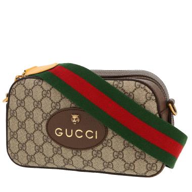 Borsa a tracolla Gucci  Néo Vintage in tela monogram beige e pelle marrone