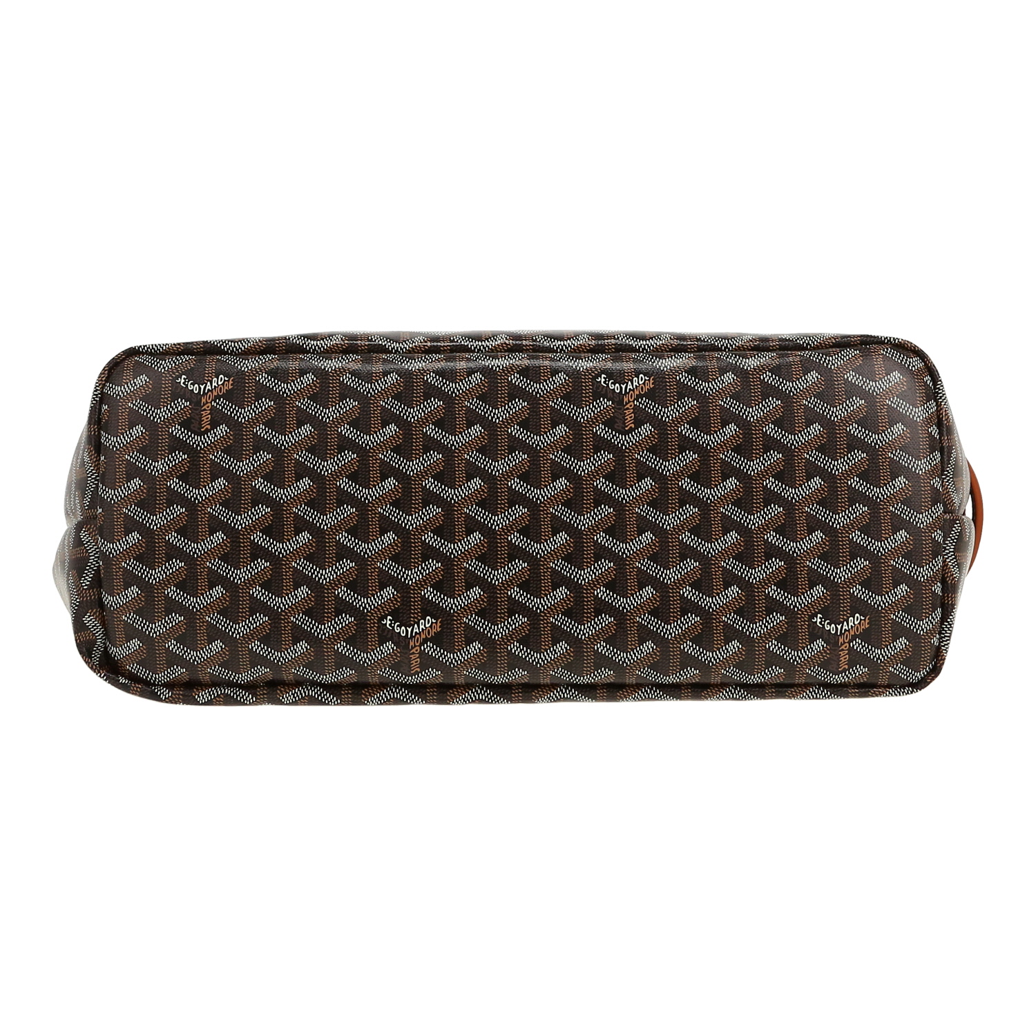 Bolso Cabás Goyard  Chien Gris en tela Goyardine negra y cuero marrón - Detail D1