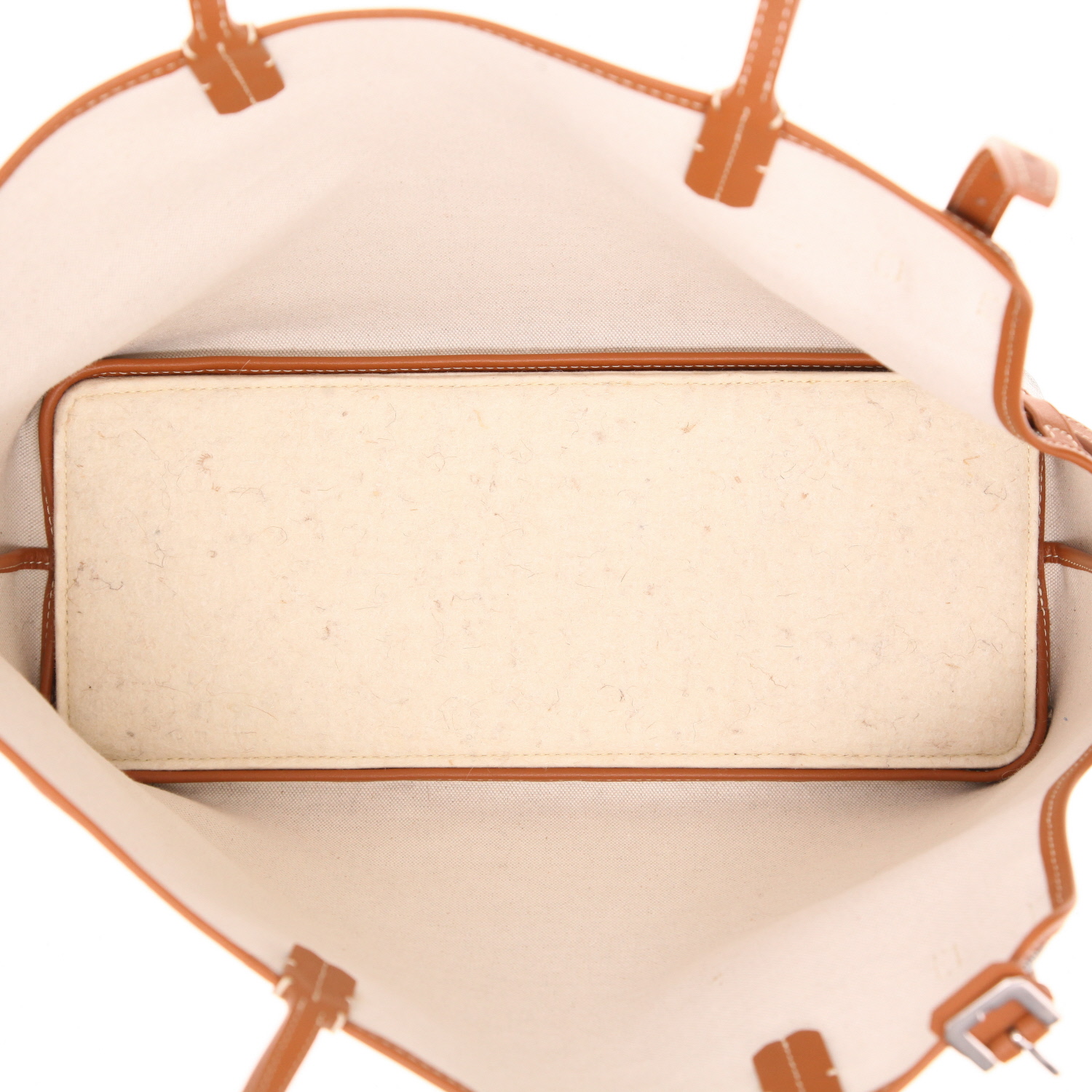 Goyard  Chien Gris shopping bag  in black Goyard canvas  and brown leather - Detail D3