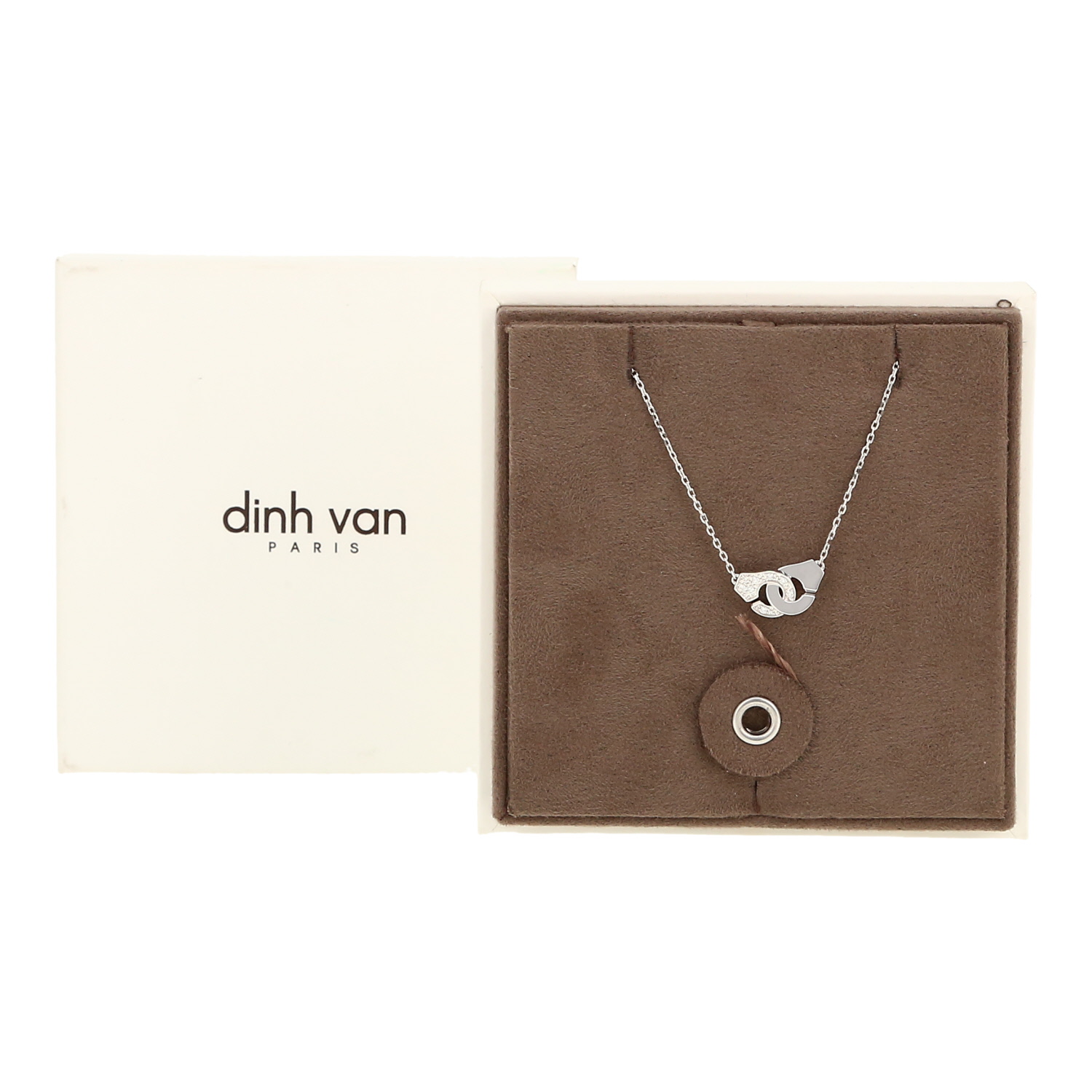 Collier Dinh Van Menottes R8 en or blanc et diamants - Detail D2