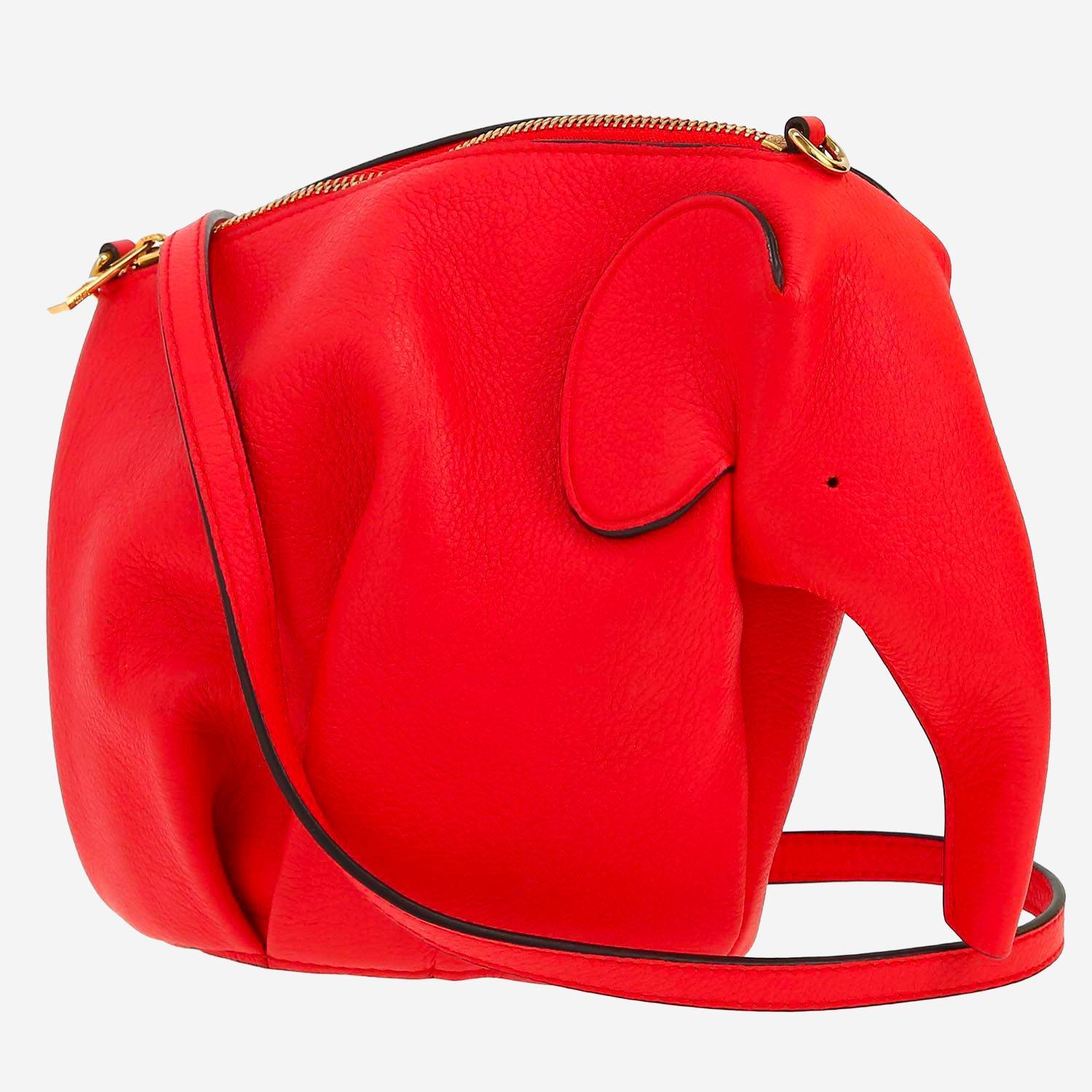Sac bandoulière Loewe  Elephant en cuir rouge