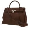 Hermès  Kelly 35 cm handbag  in brown leather taurillon clémence - 00pp thumbnail