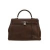 Hermès  Kelly 35 cm handbag  in brown leather taurillon clémence - 360 thumbnail