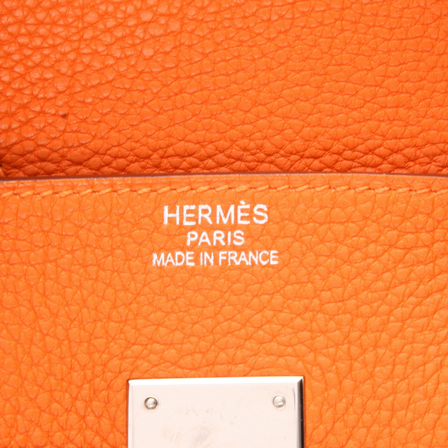 Sac à main Hermès  Birkin 35 cm en cuir togo orange - Detail D2