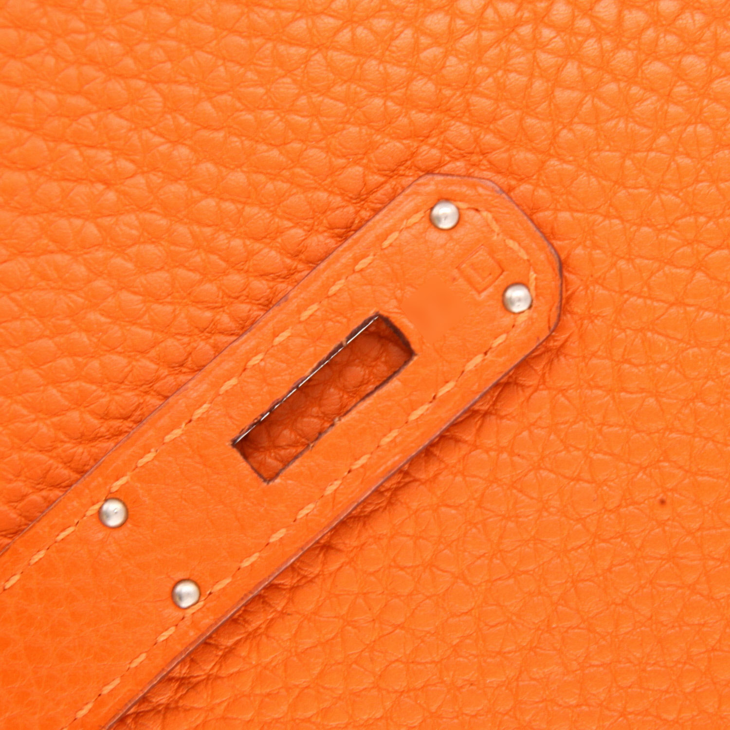 Hermès  Birkin 35 cm handbag  in orange togo leather - Detail D4