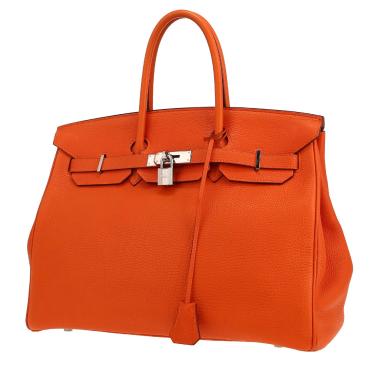 Sac à main Hermès  Birkin 35 cm en cuir togo orange