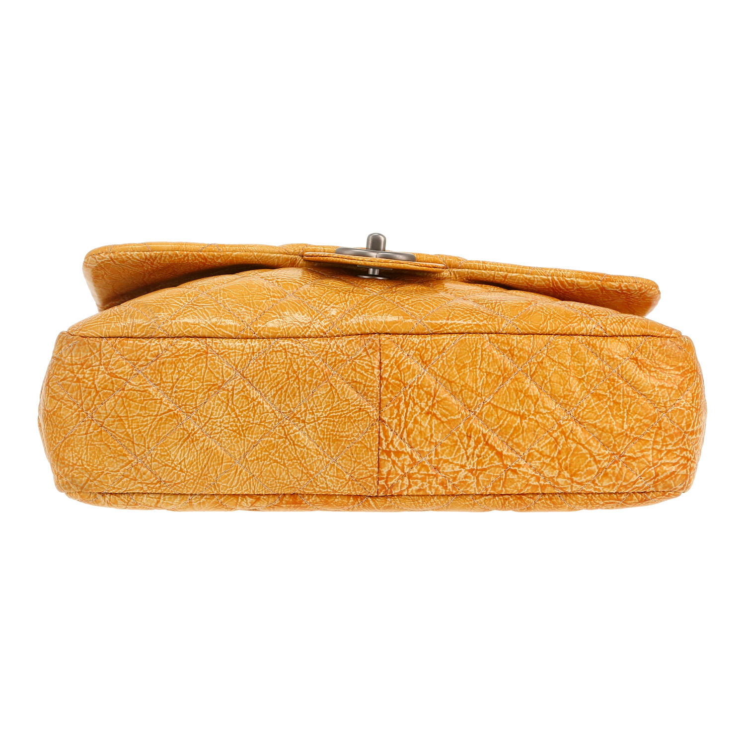 Borsa Chanel  Timeless in pelle verniciata e foderata arancione - Detail D1