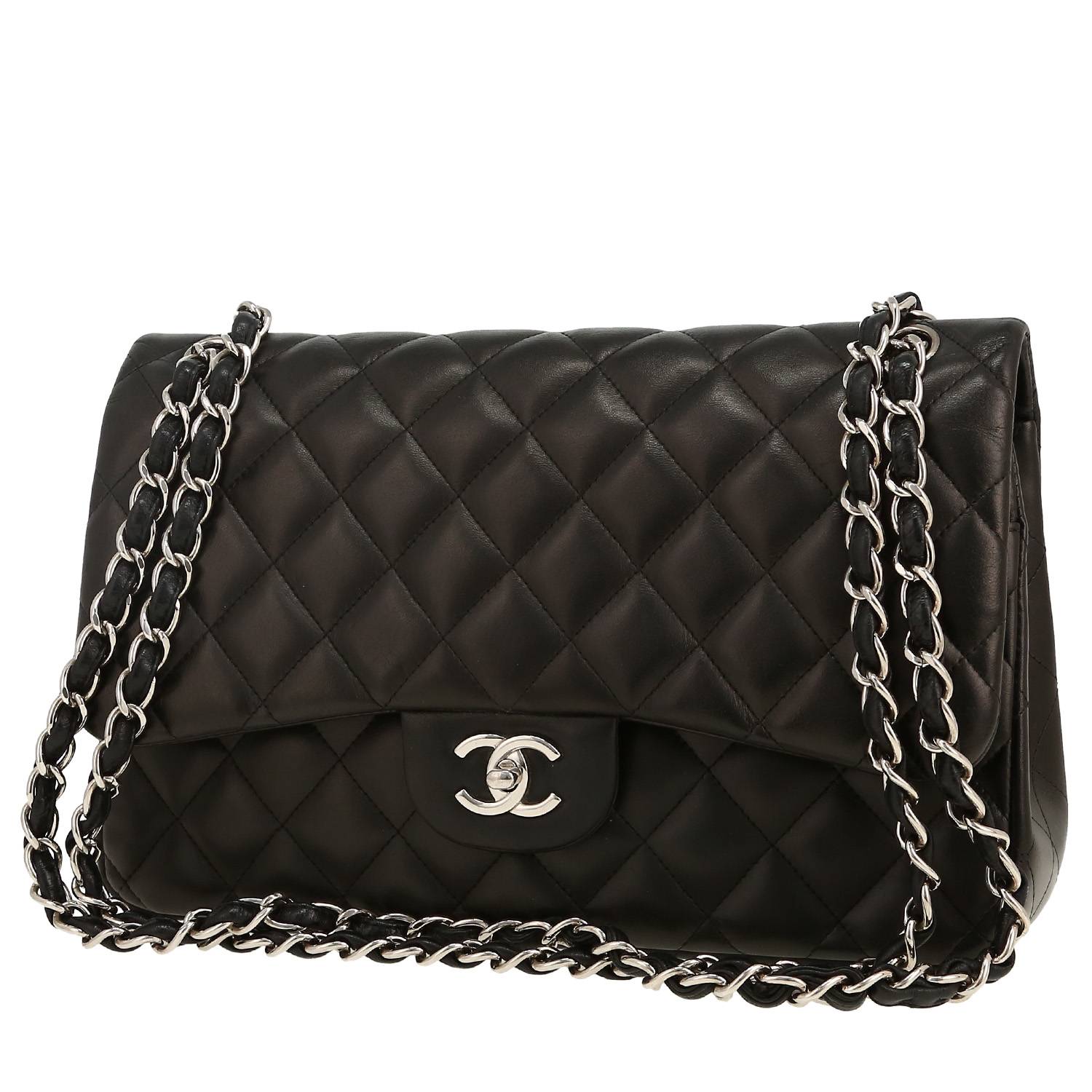 Borsa a tracolla Chanel  Timeless Jumbo in pelle trapuntata nera