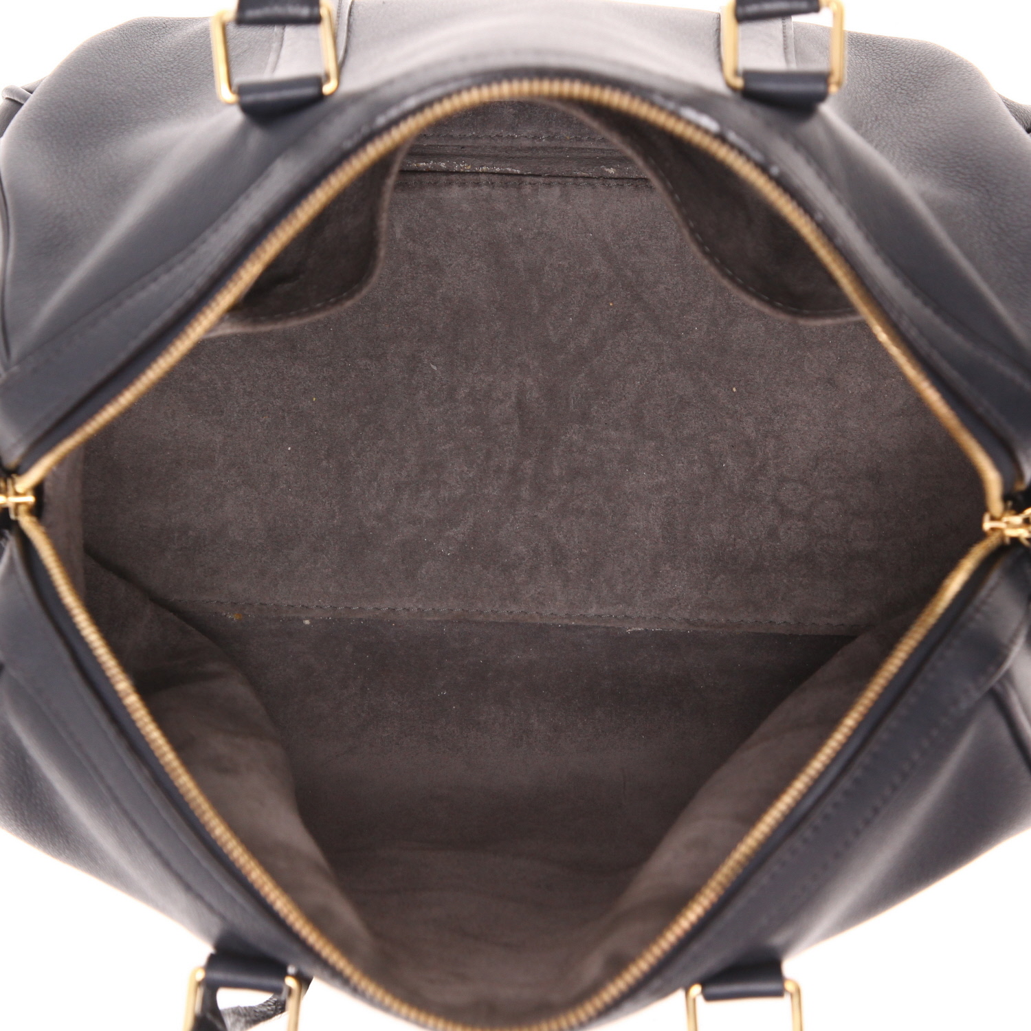 Sac bandoulière Louis Vuitton  Speedy Sofia Coppola en cuir grainé bleu-marine - Detail D3