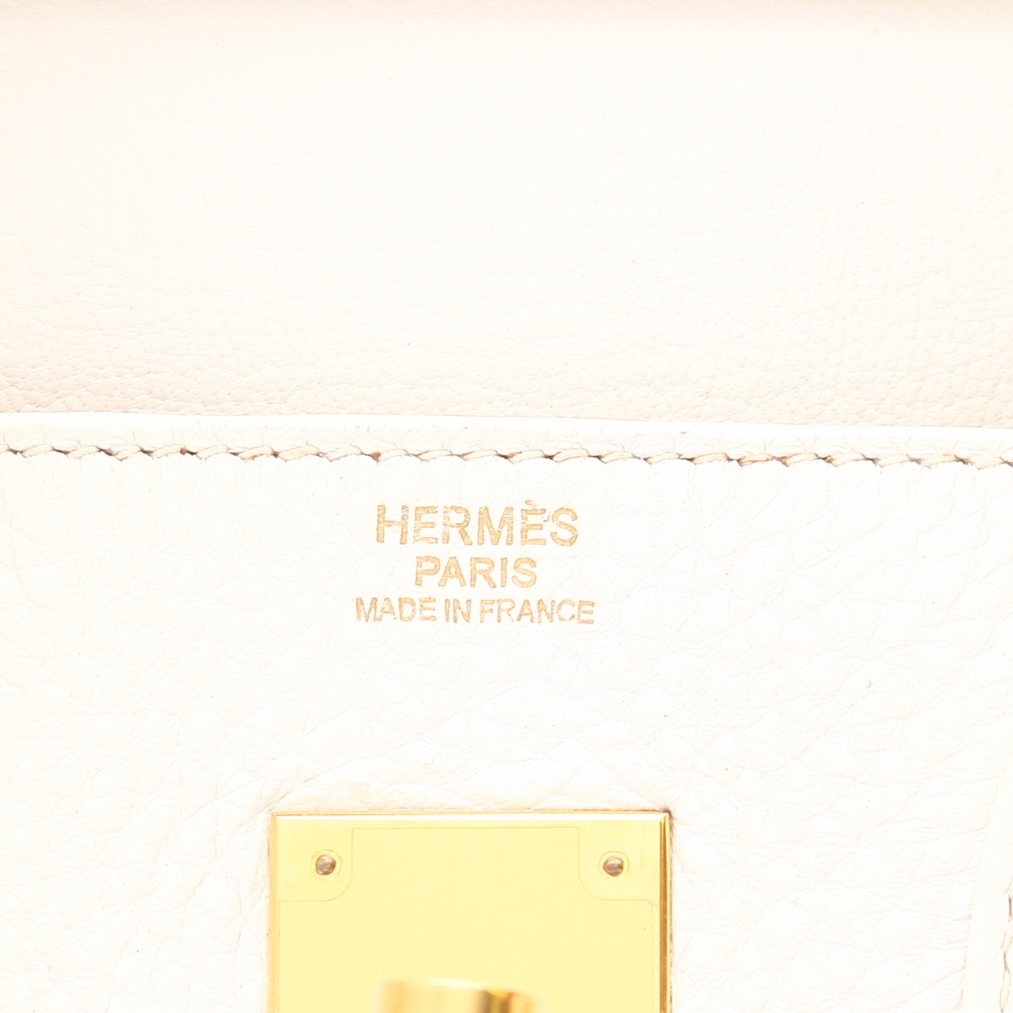 Sac à main Hermès  Birkin 30 cm en cuir togo blanc - Detail D2