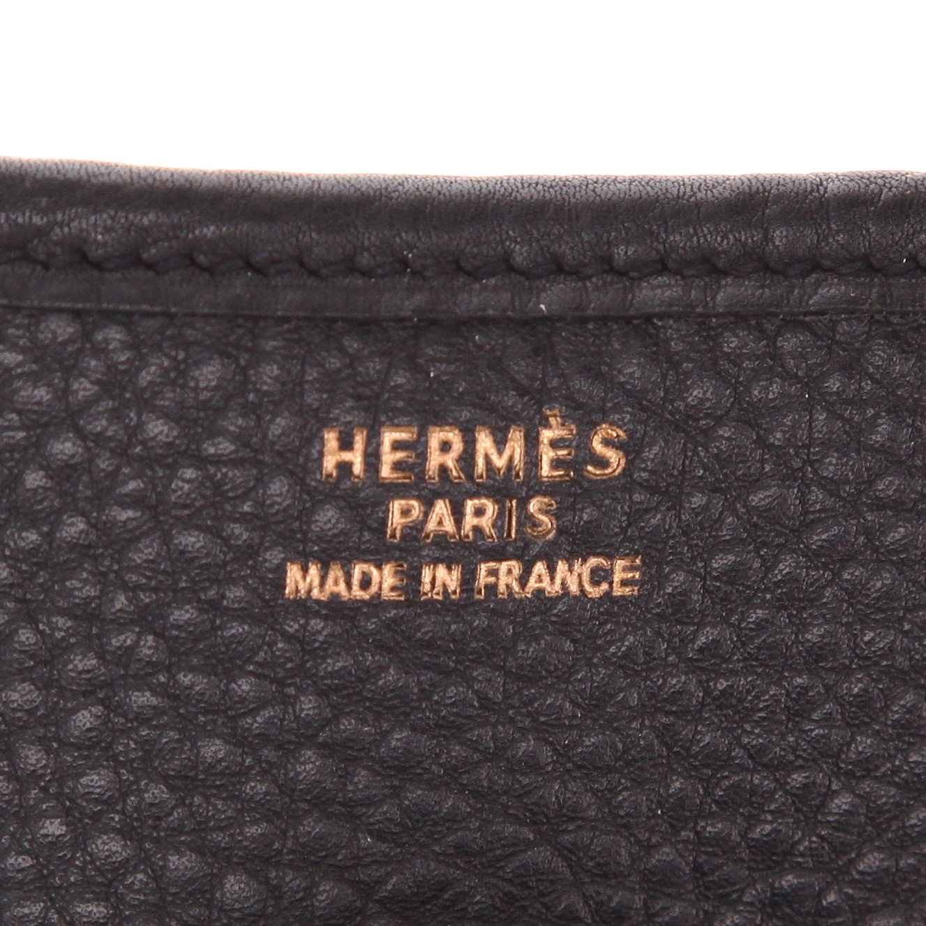 Sac bandoulière Hermès  Evelyne en cuir togo noir - Detail D2