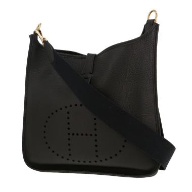 Sac bandoulière Hermès  Evelyne en cuir togo noir