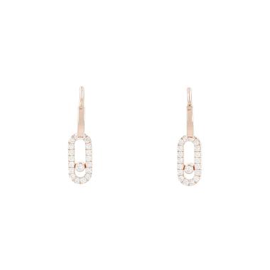 Pendientes Messika Move Uno de oro rosa y diamantes
