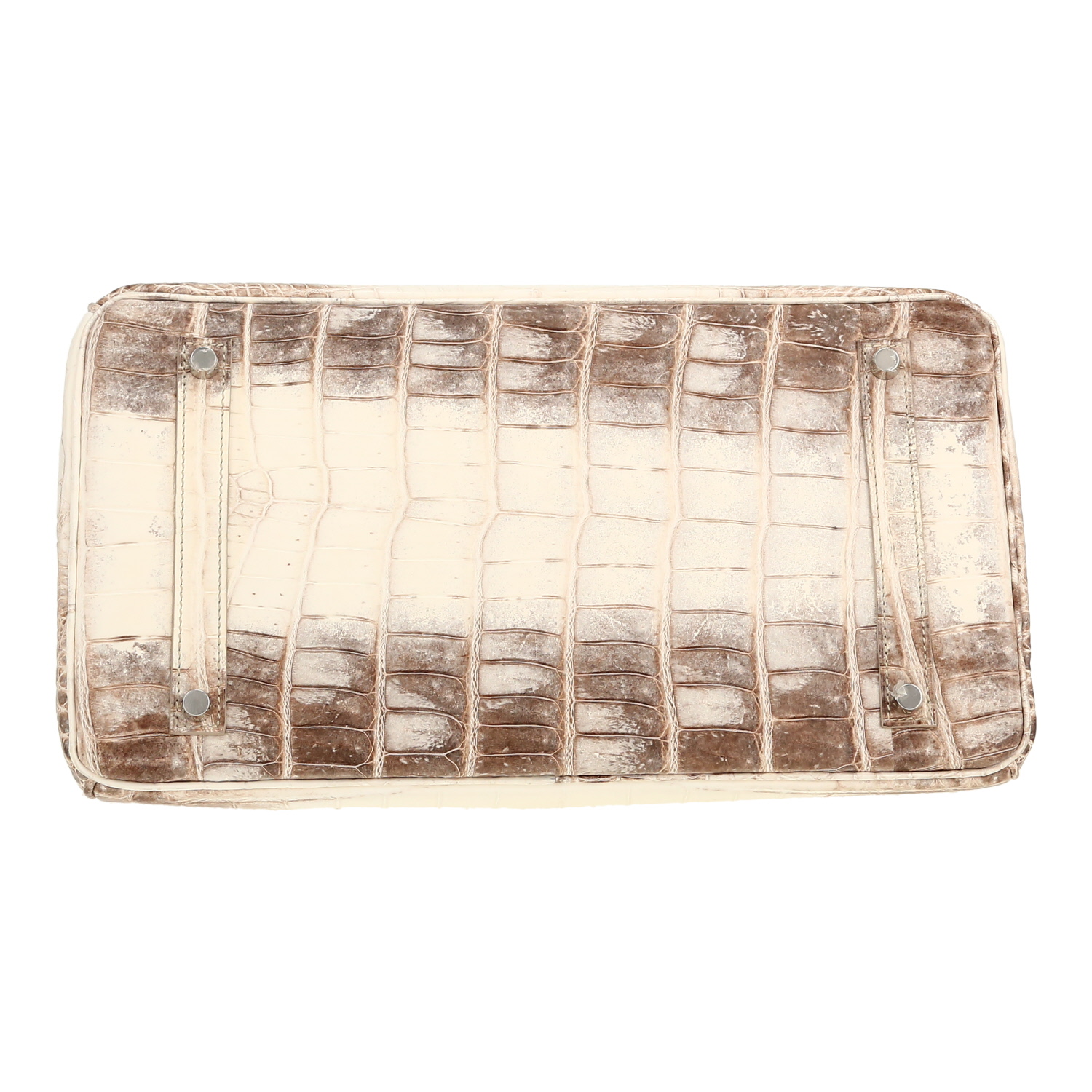 Hermès  Birkin 35 cm Himalaya handbag  in white niloticus crocodile - Detail D1