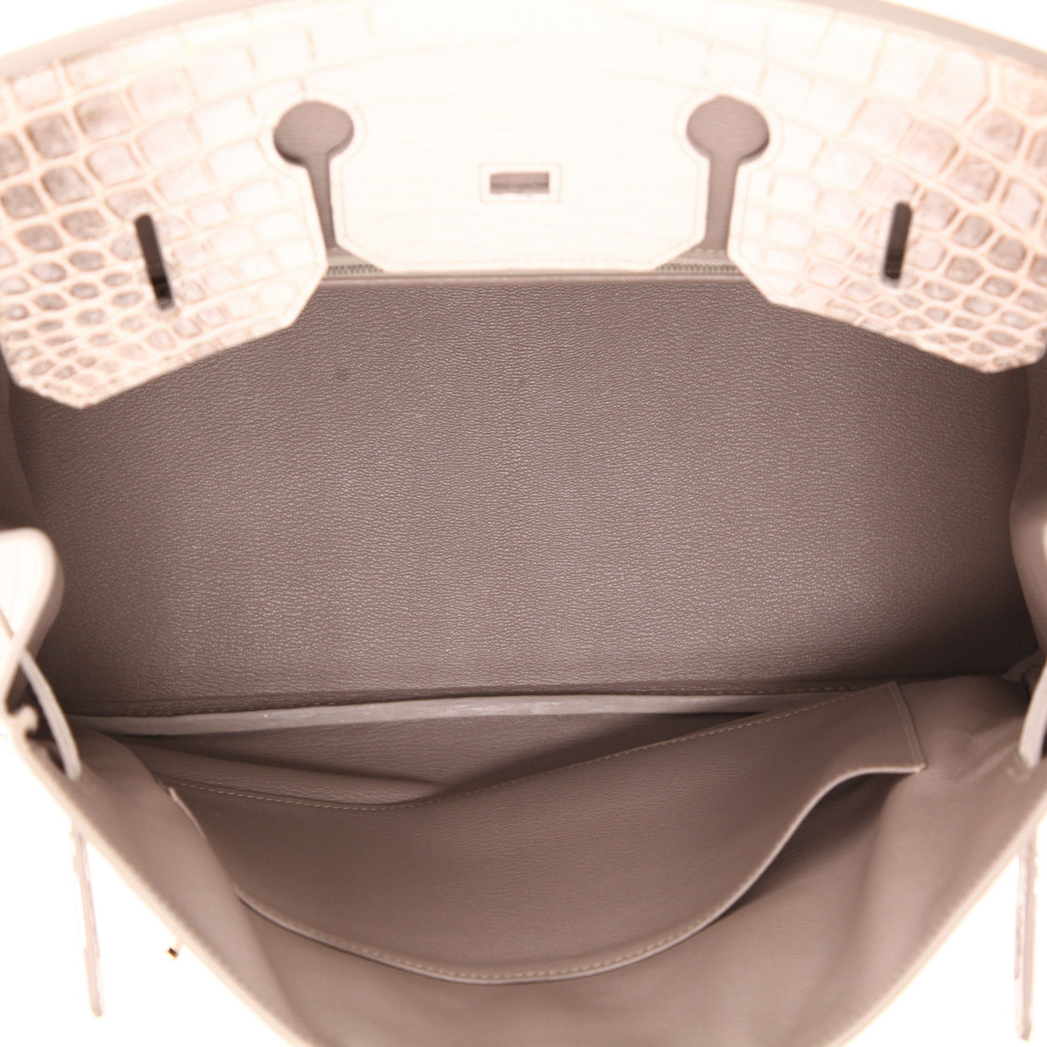 Bolso de mano Hermès  Birkin 35 cm Himalaya en cocodrilo niloticus blanco - Detail D3