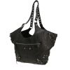 Shopping bag Balenciaga  Cagole modello grande  in pelle invecchiata nera - 00pp thumbnail