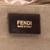 Bolso para llevar al hombro o en la mano Fendi   en satén beige y marrón y cuero marrón - Detail D2 thumbnail