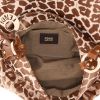 Bolso para llevar al hombro o en la mano Fendi   en satén beige y marrón y cuero marrón - Detail D3 thumbnail