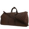 Louis Vuitton  Keepall 55 travel bag  in ebene damier canvas  and brown leather - 00pp thumbnail