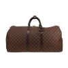 Louis Vuitton  Keepall 55 travel bag  in ebene damier canvas  and brown leather - 360 thumbnail